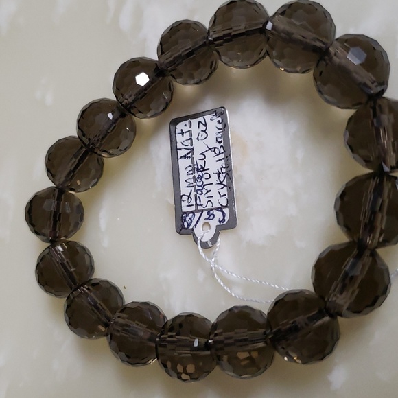 Natural Smoky Crystal Quartz 12mm Bracelet AAA - Picture 4 of 4